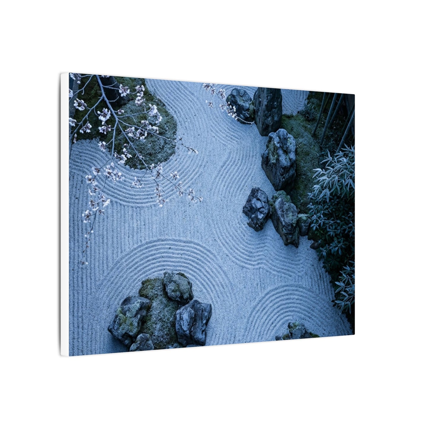 Contemplative Cherry Blossom Canvas Art - Karesansui Zen