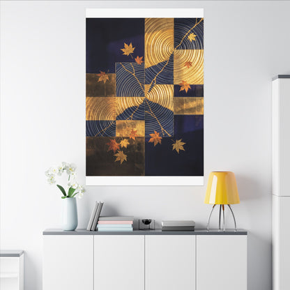 Autumn Water Ripple Crackle Gold Canvas Art | Artful Decor