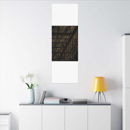 Dark Japandi Shadow Play in Golden Hour | Moody Minimal Canvas Art