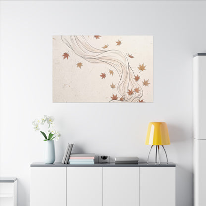 Japandi Silk Drape in Dawn | Minimal Line Canvas Art