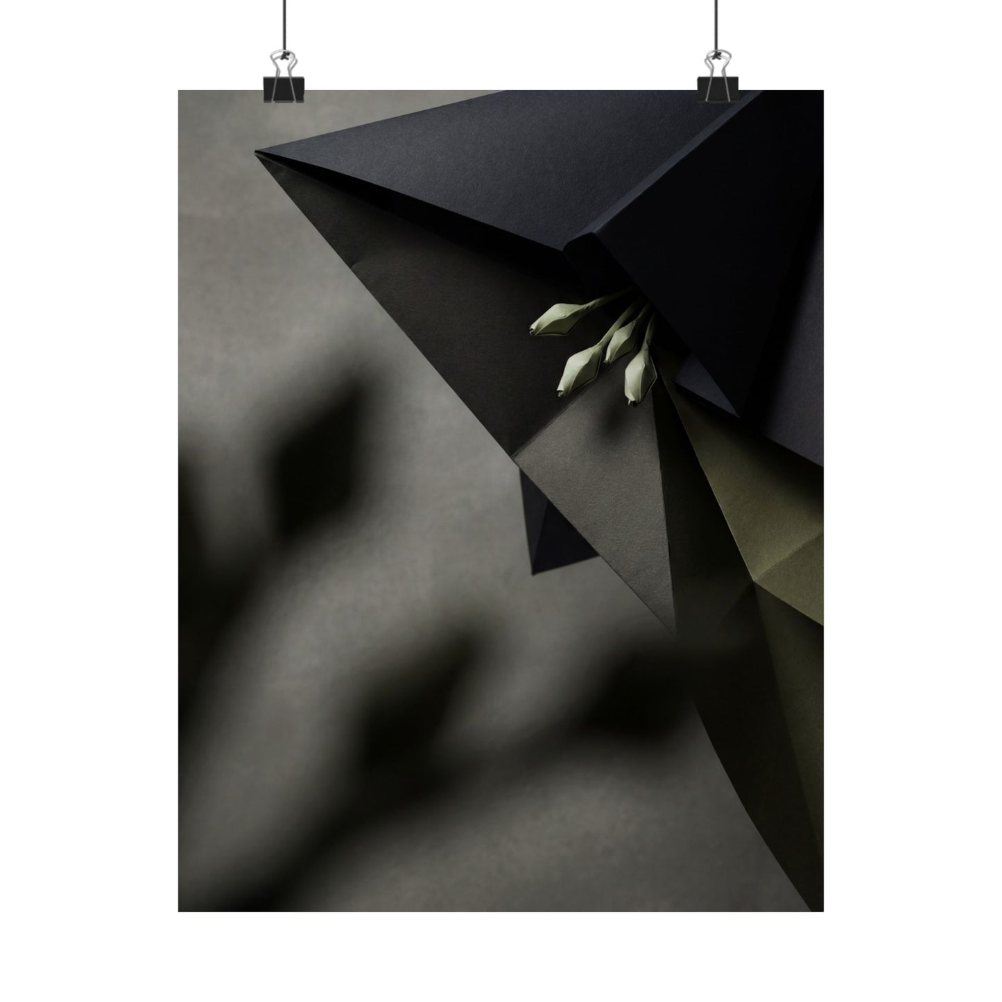 Paper Fold Wall Art Print | Spring Dark Japandi Moody Minimal Art Art Print