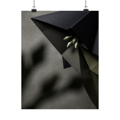 Paper Fold Wall Art Print | Spring Dark Japandi Moody Minimal Art Art Print