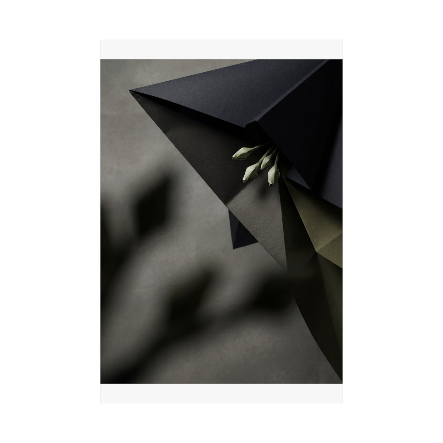 Paper Fold Wall Art Print | Spring Dark Japandi Moody Minimal Art