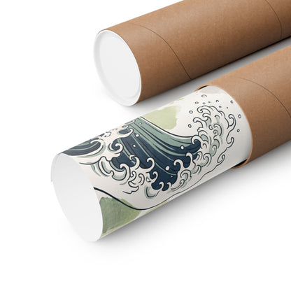 Ma Ocean Wave Wall Art Print - Zen Ukiyo E Inspired