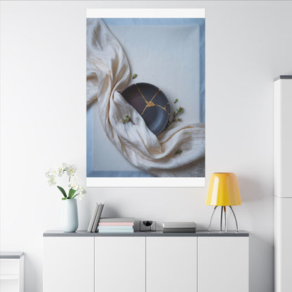 Ma Silk Drape Canvas Art - Kintsugi Gold Repair