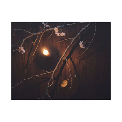 Datsuzoku Cherry Blossom Canvas Art - Dark Japandi Moody Minimal