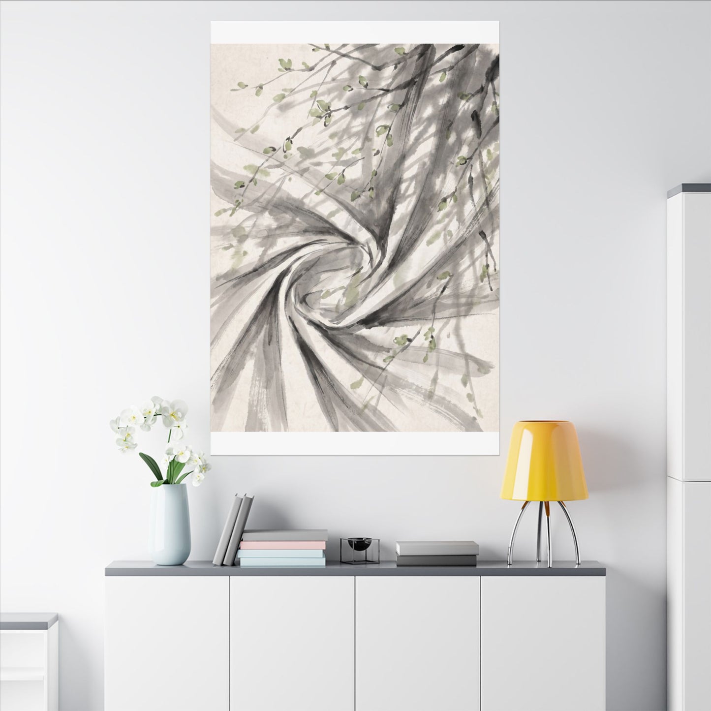Silk Drape Spring Canvas Art | Zen Contemplative Design