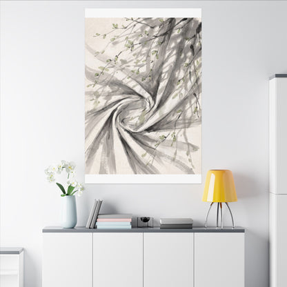 Silk Drape Spring Canvas Art | Zen Contemplative Design