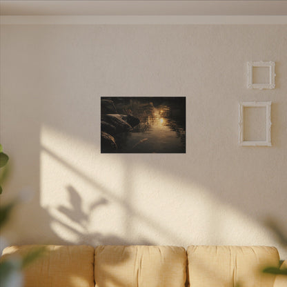 Winter Koi Pond Shadow Zen Canvas Art | Bold Decor