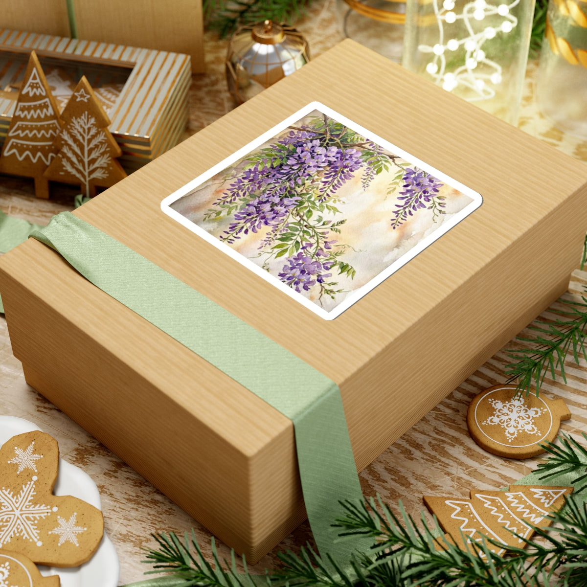 Wisteria Sticker | Spring Japandi Watercolor Art Art Print