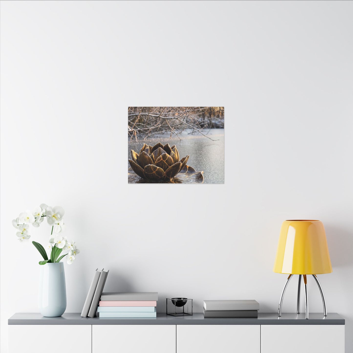 Lotus Flower Gold Repair Canvas Art | Beautiful Kintsugi Art