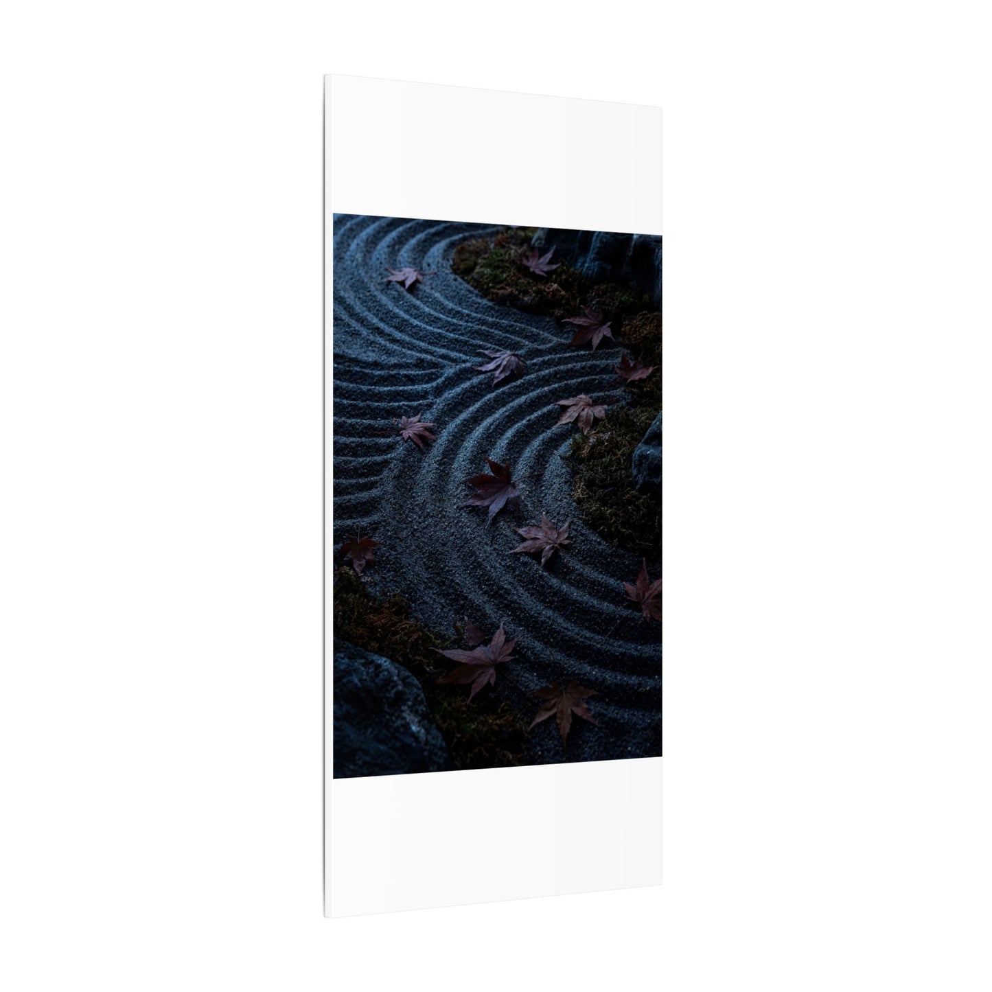 Rock Garden Canvas Art | Autumn Dark Japandi Dark Texture Art