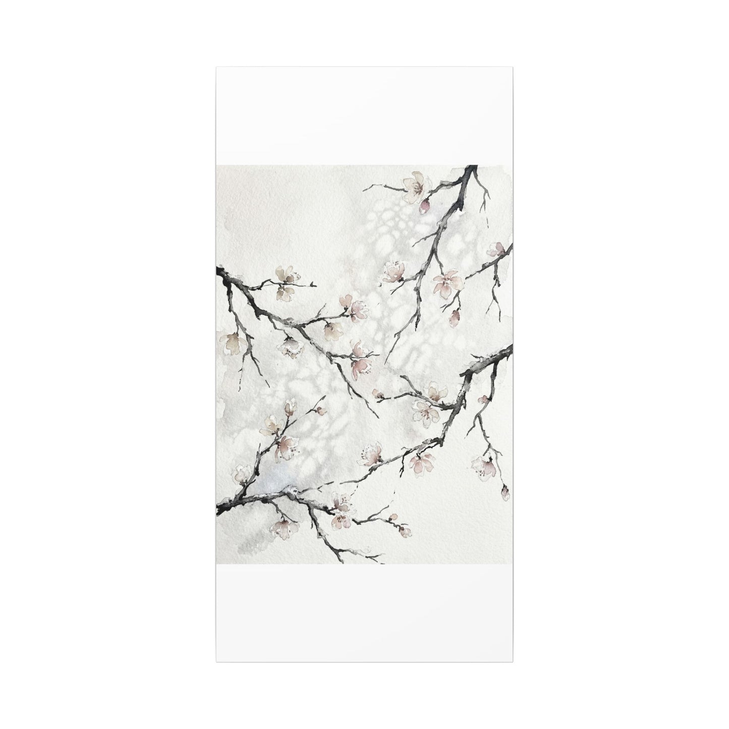 Cherry Blossom Canvas Art | Winter Japandi Watercolor Art