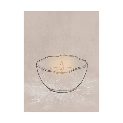 Ceramic Bowl Winter Wall Art Print | Japandi Warm Design