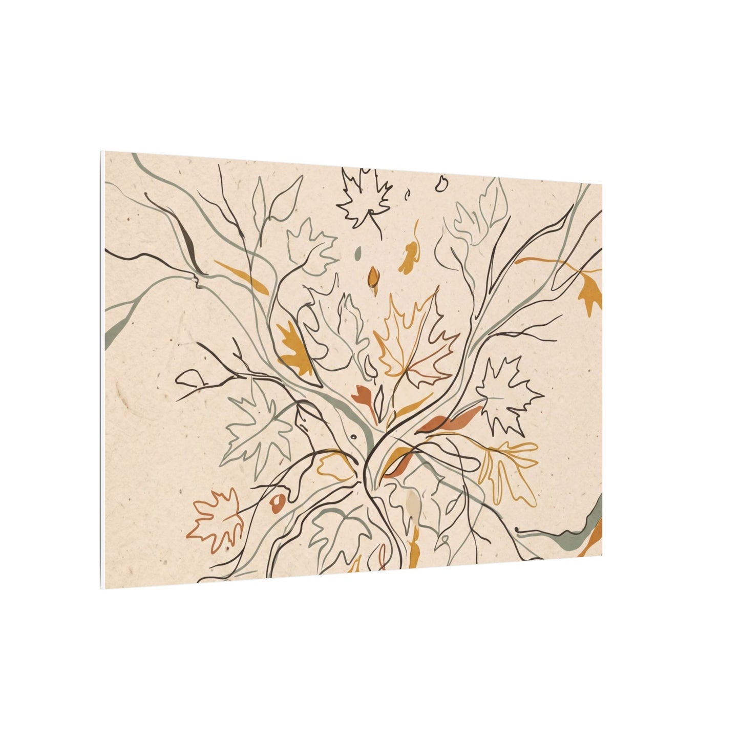 Warm Shadow Play Canvas Art - Minimal Line Japandi