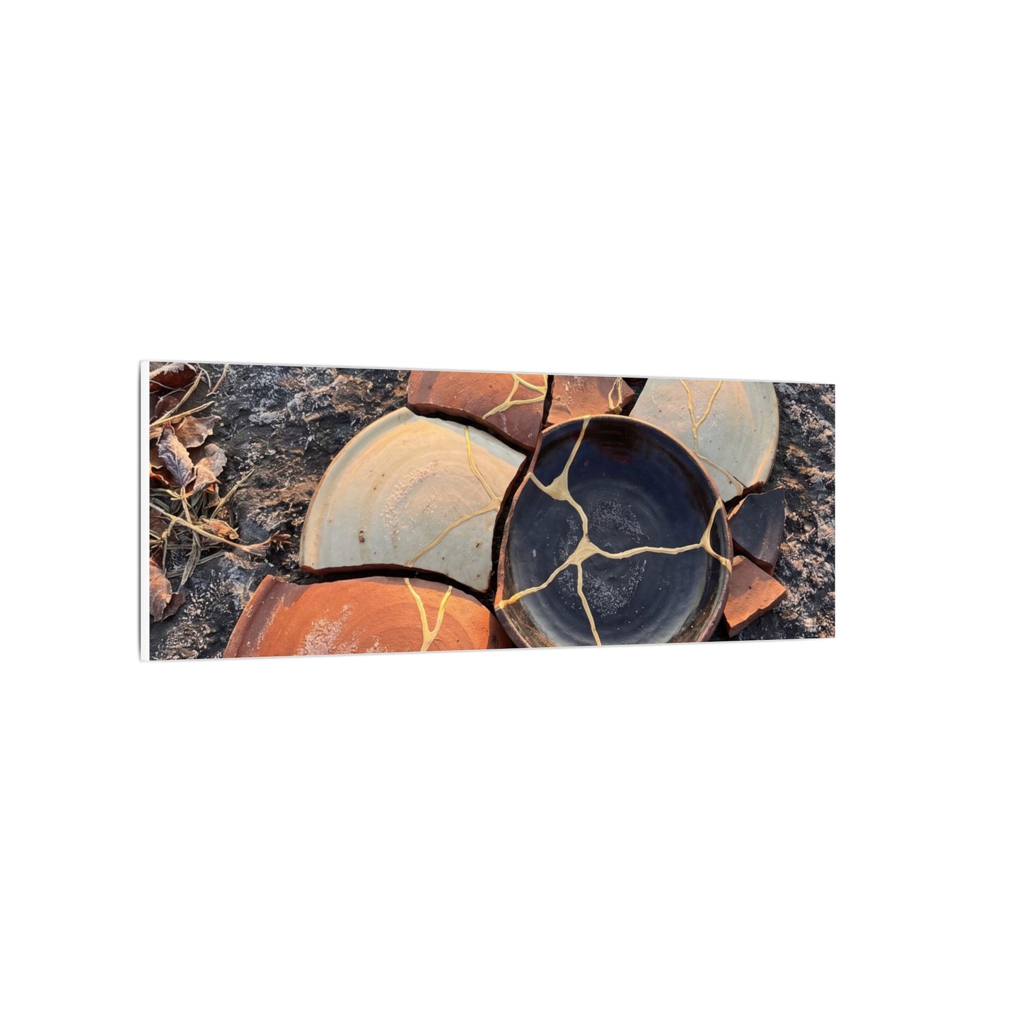 Winter Broken Pottery Gold Vein Canvas Art | Beautiful Decor
