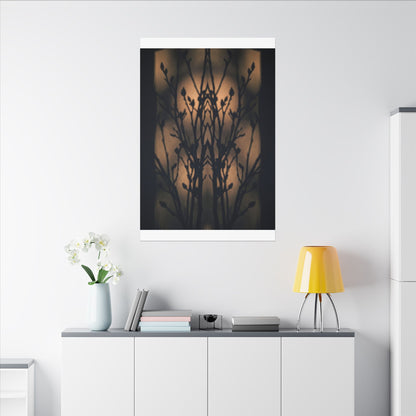 Dark Japandi Shadow Play in Golden Hour | Shadow Zen Canvas Art