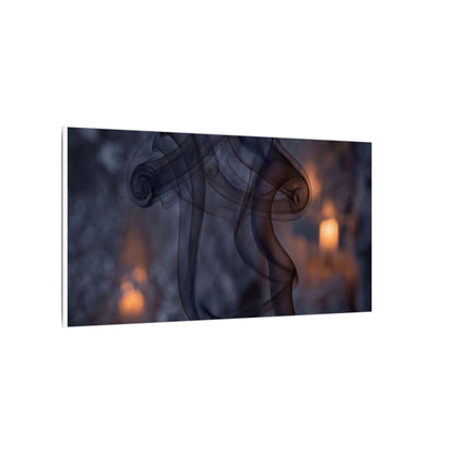 Incense Smoke Winter Canvas Art | Dark Japandi Sophisticated Design