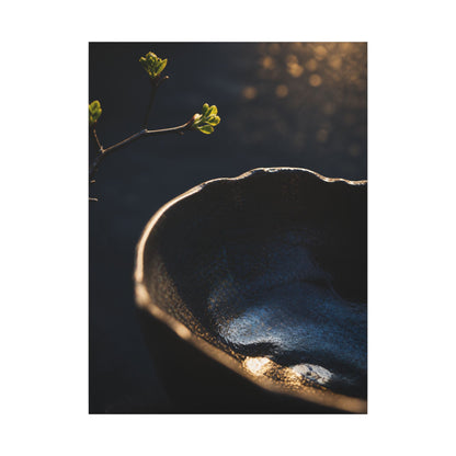 Ma Ceramic Bowl Canvas Art - Dark Japandi Shadow Zen