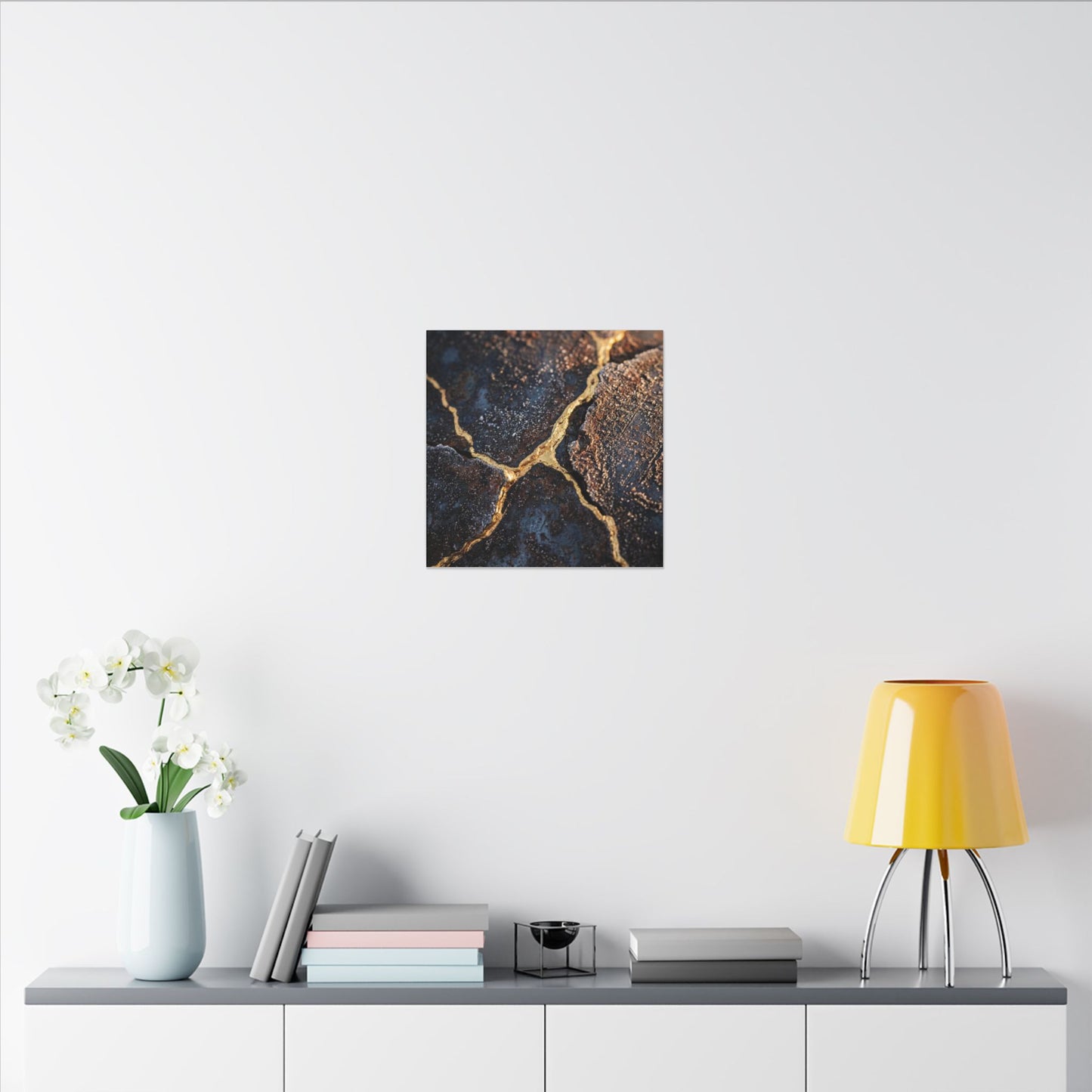 Winter Rust Patina Gold Vein Canvas Art | Resilient Decor