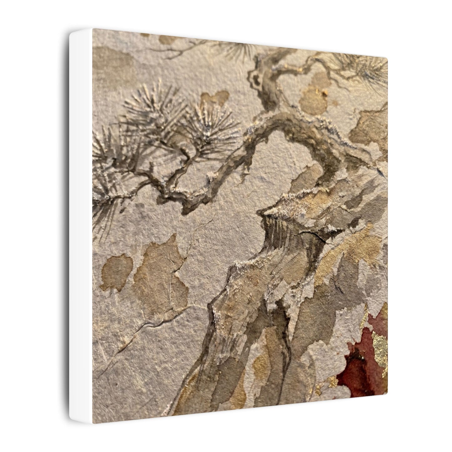 Pine Tree Canvas Art | Winter Japandi Japanese Pattern Art