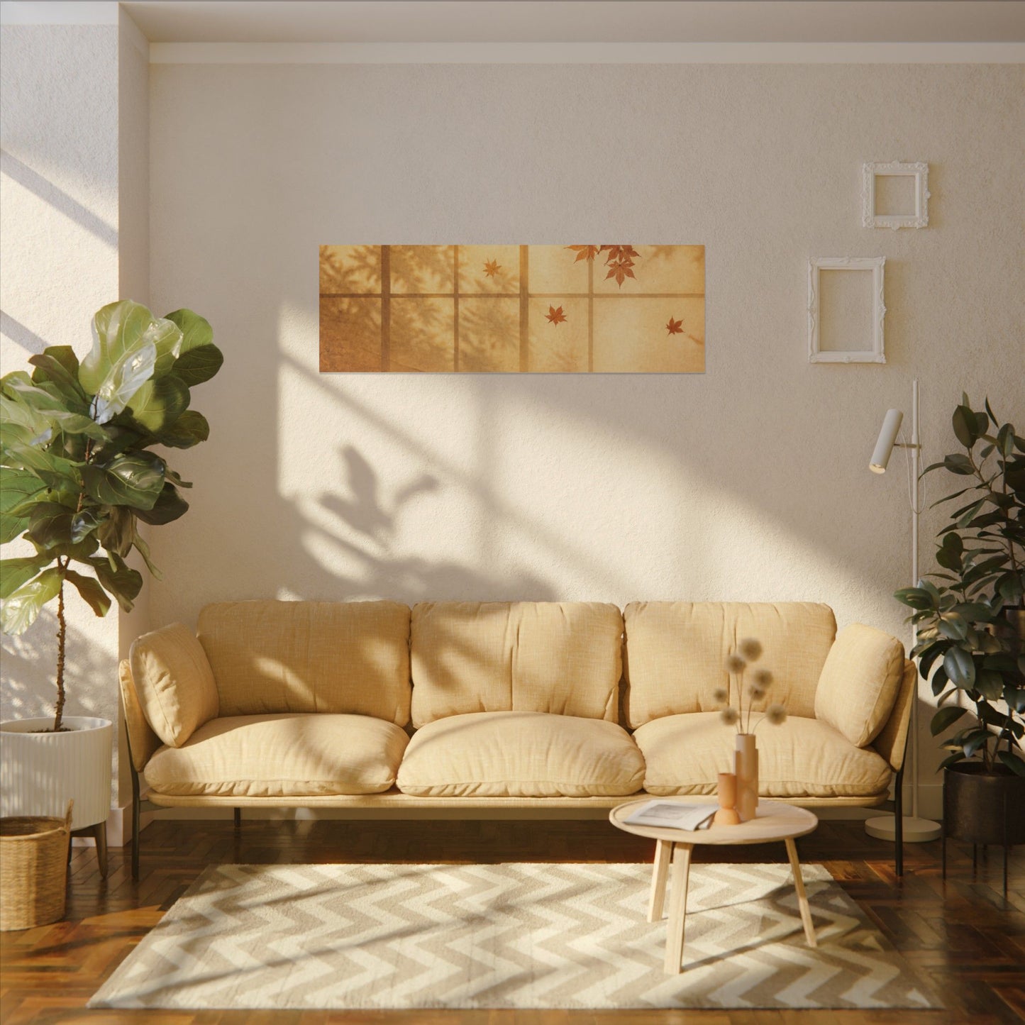 Shoji Screen Texture Canvas Art | Earthy Japandi Art