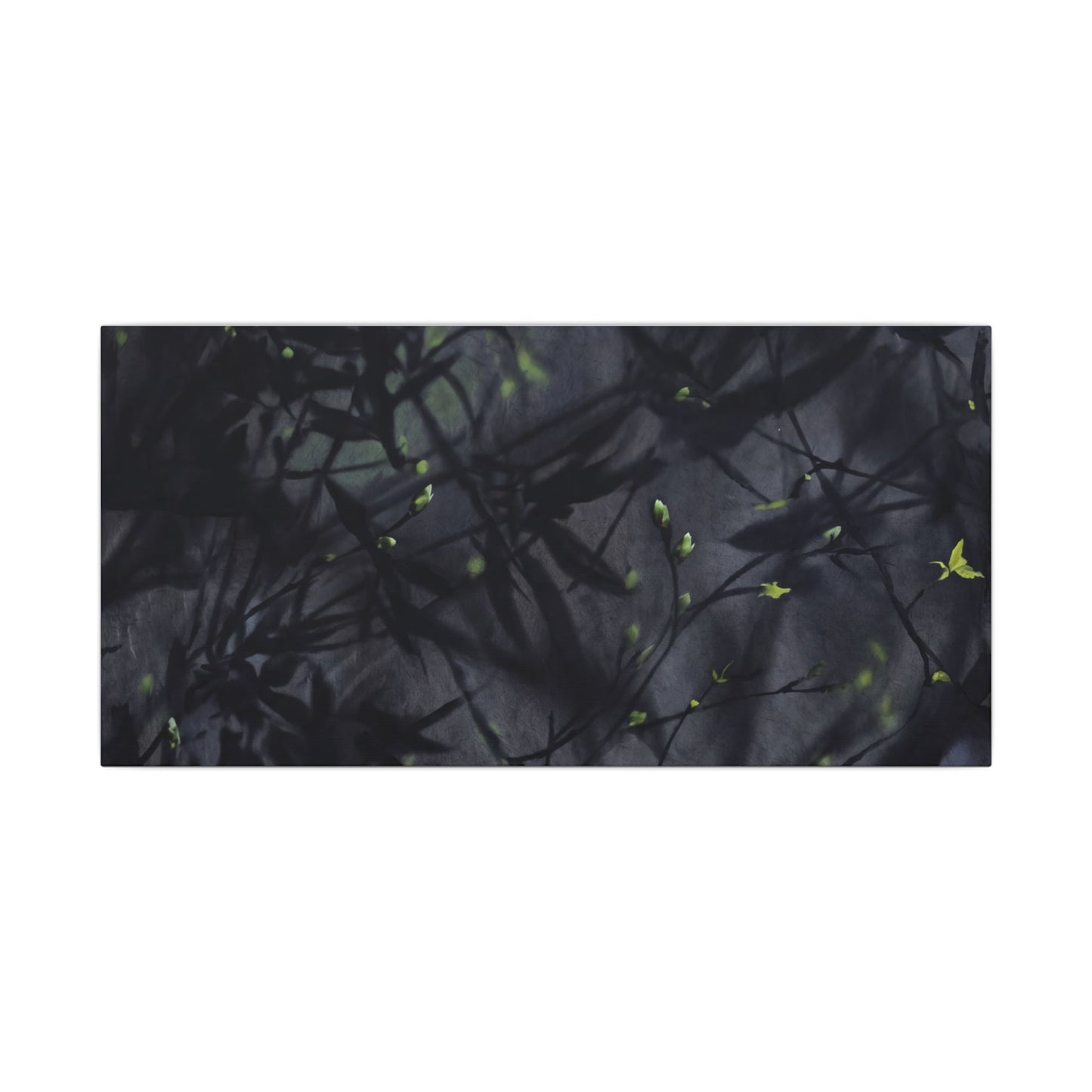 Shadow Play Spring Canvas Art | Dark Japandi Atmospheric Design