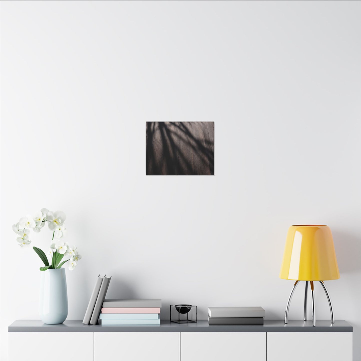 Dark Japandi Shadow Play in Dawn | Moody Minimal Canvas Art