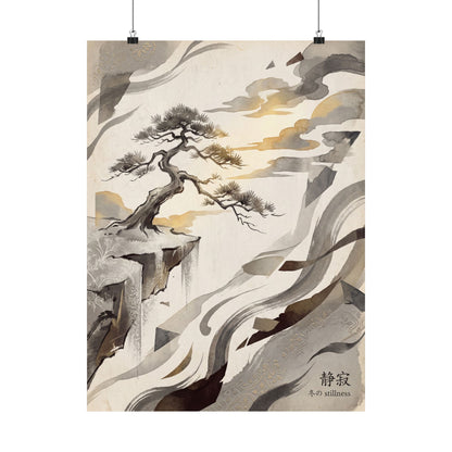 Pine Tree Japanese Pattern Wall Art Print | Cozy Japandi Art Art Print
