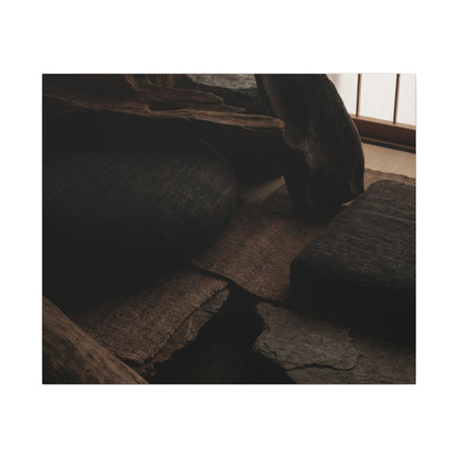 Dark Japandi Shadow Zen Canvas Art