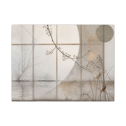 Winter Shoji Screen Japanese Pattern Canvas Art | Elegant Decor
