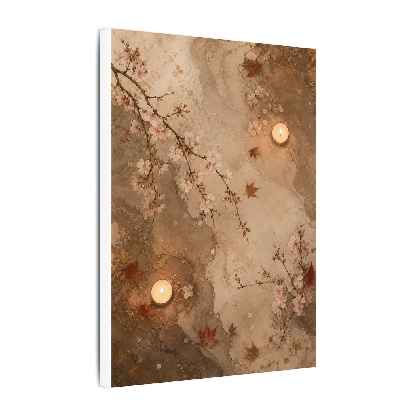 Cherry Blossom Canvas Art | Autumn Japandi Japanese Pattern Art