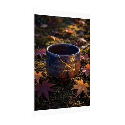 Kanso Moonlit Garden Canvas Art - Kintsugi Gold Repair