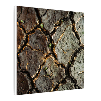 Earthy Cracked Earth Canvas Art - Japanese Pattern Japandi