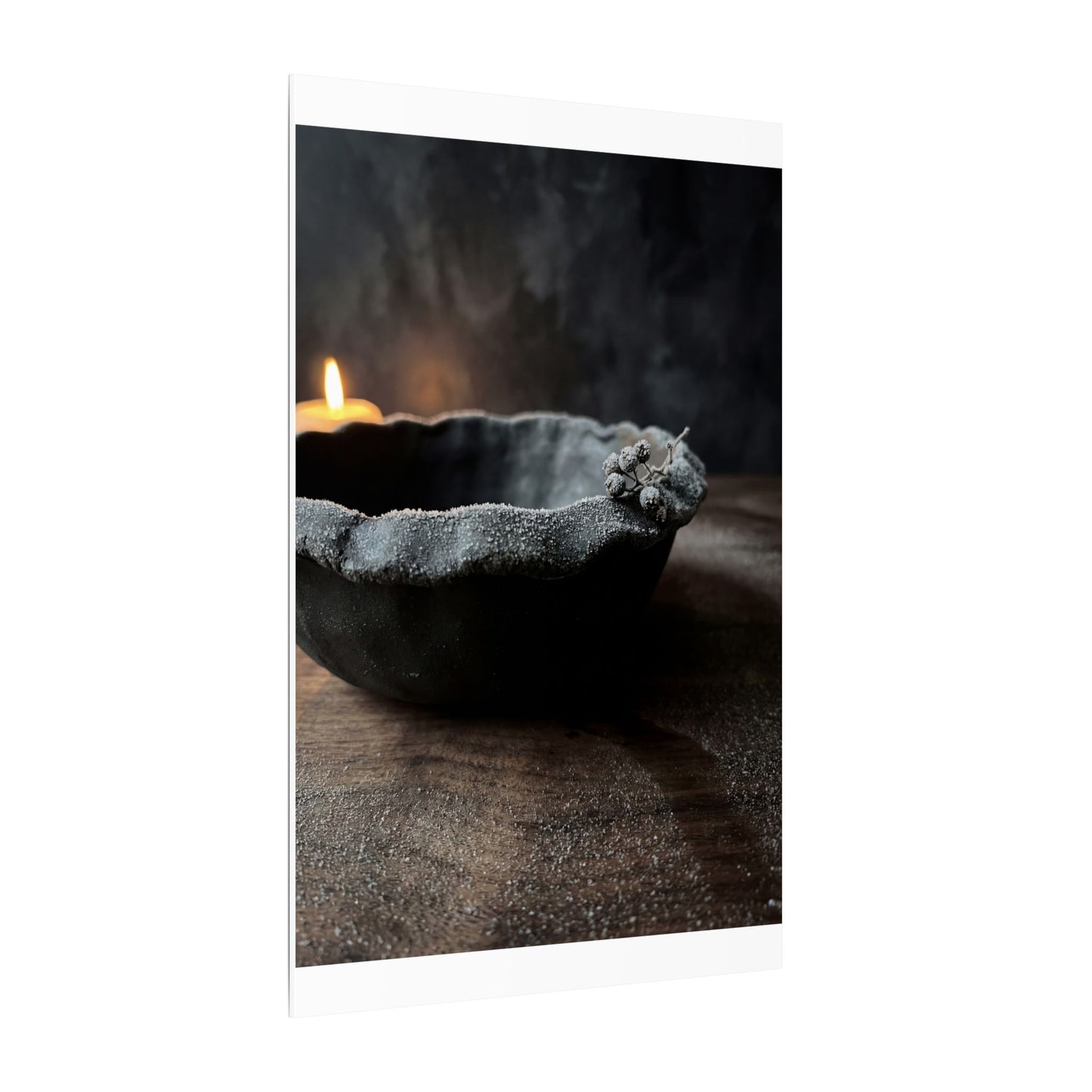 Ceramic Bowl Canvas Art | Winter Dark Japandi Shadow Zen Art