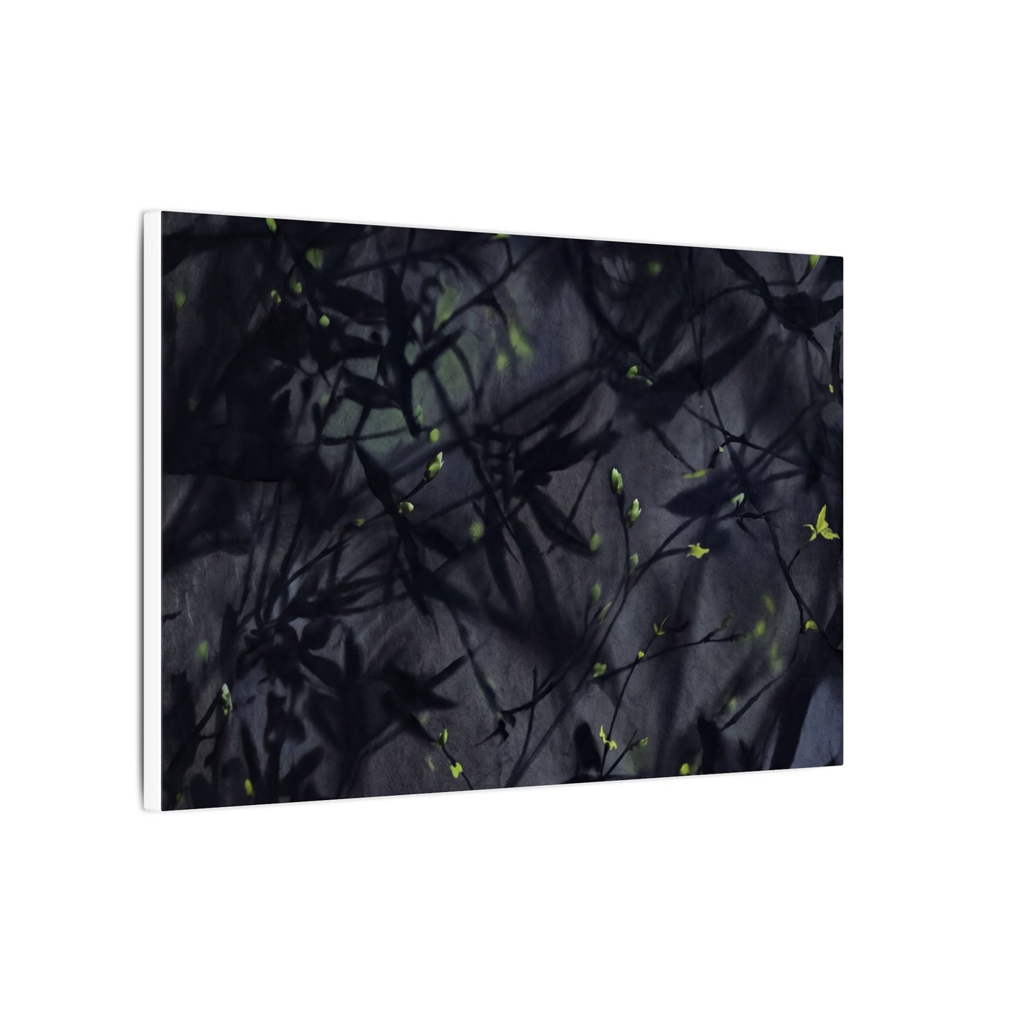 Shadow Play Spring Canvas Art | Dark Japandi Atmospheric Design