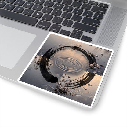 Water Ripple Enso Sticker | Serene Zen Art