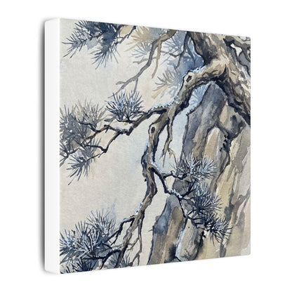 Moonlight Pine Tree Canvas Art - Japandi Seijaku