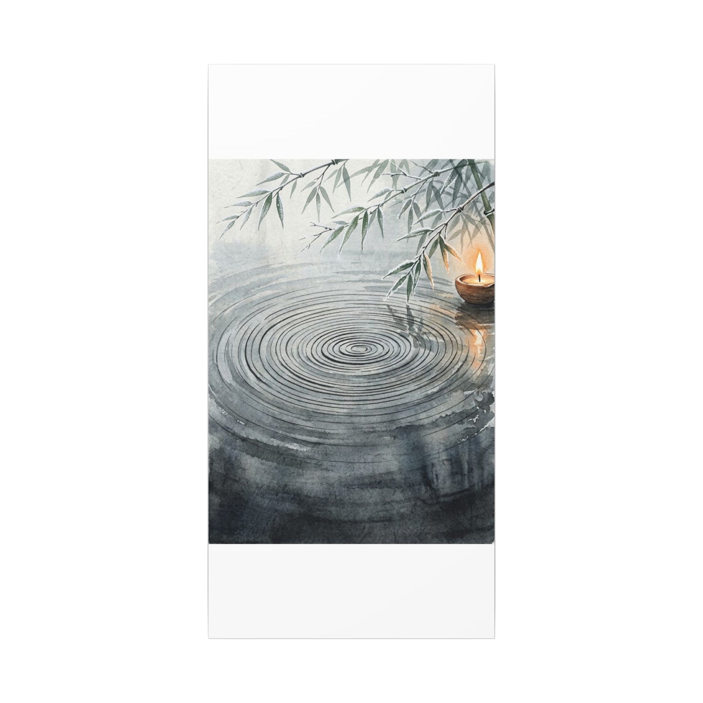 Water Ripple Sumi E Canvas Art | Calm Zen Art
