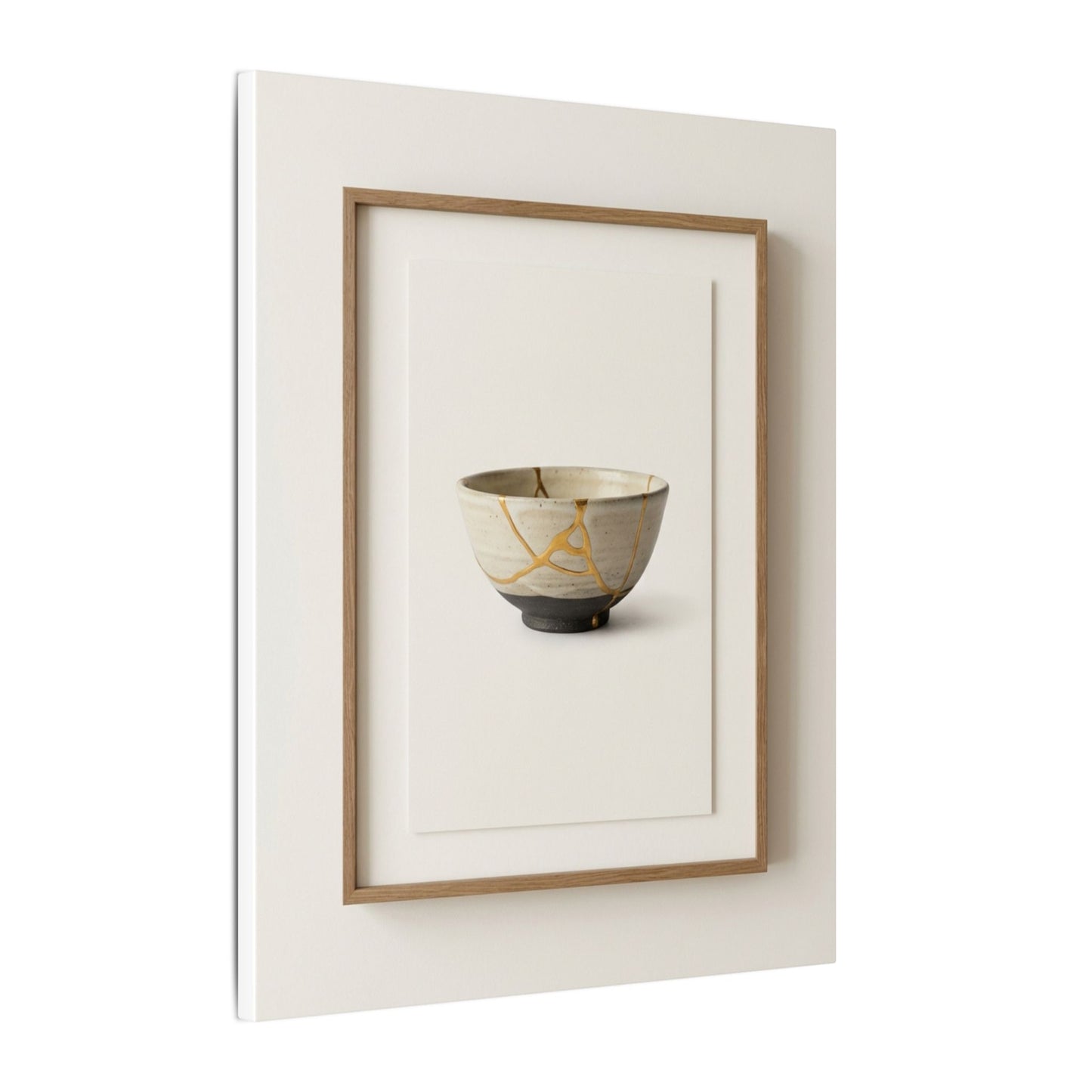 Kintsugi Charcoal Canvas Art