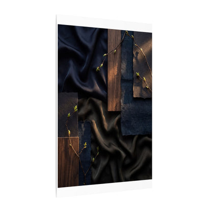 Silk Drape Spring Canvas Art | Dark Japandi Moody Design