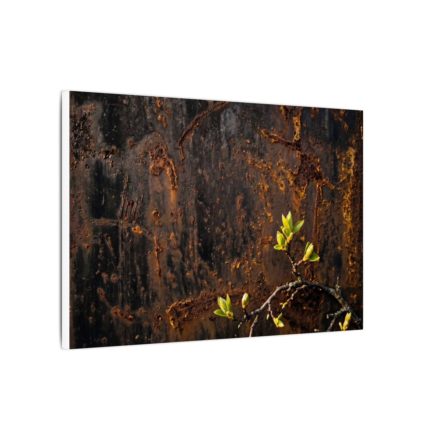 Golden Hour Rust Patina Canvas Art - Dark Japandi Fukinsei