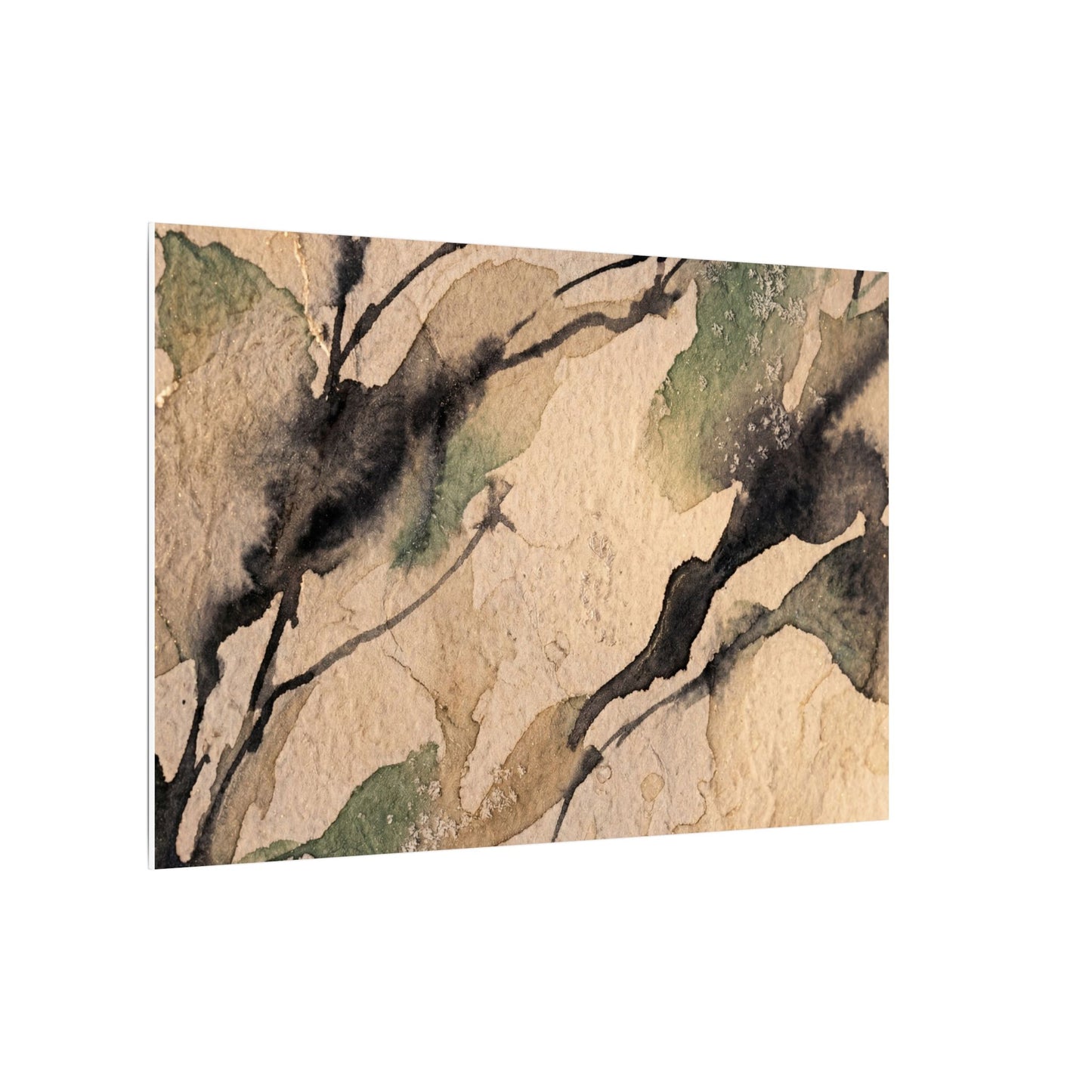 Japandi Shadow Play in Golden Hour | Watercolor Canvas Art