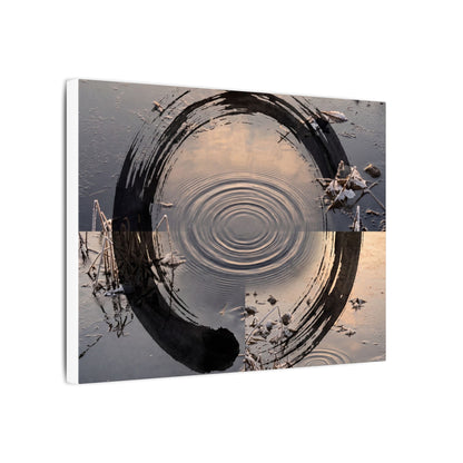 Winter Water Ripple Enso Canvas Art | Tranquil Decor