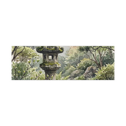 Neutral Stone Lantern Canvas Art - Watercolor Japandi