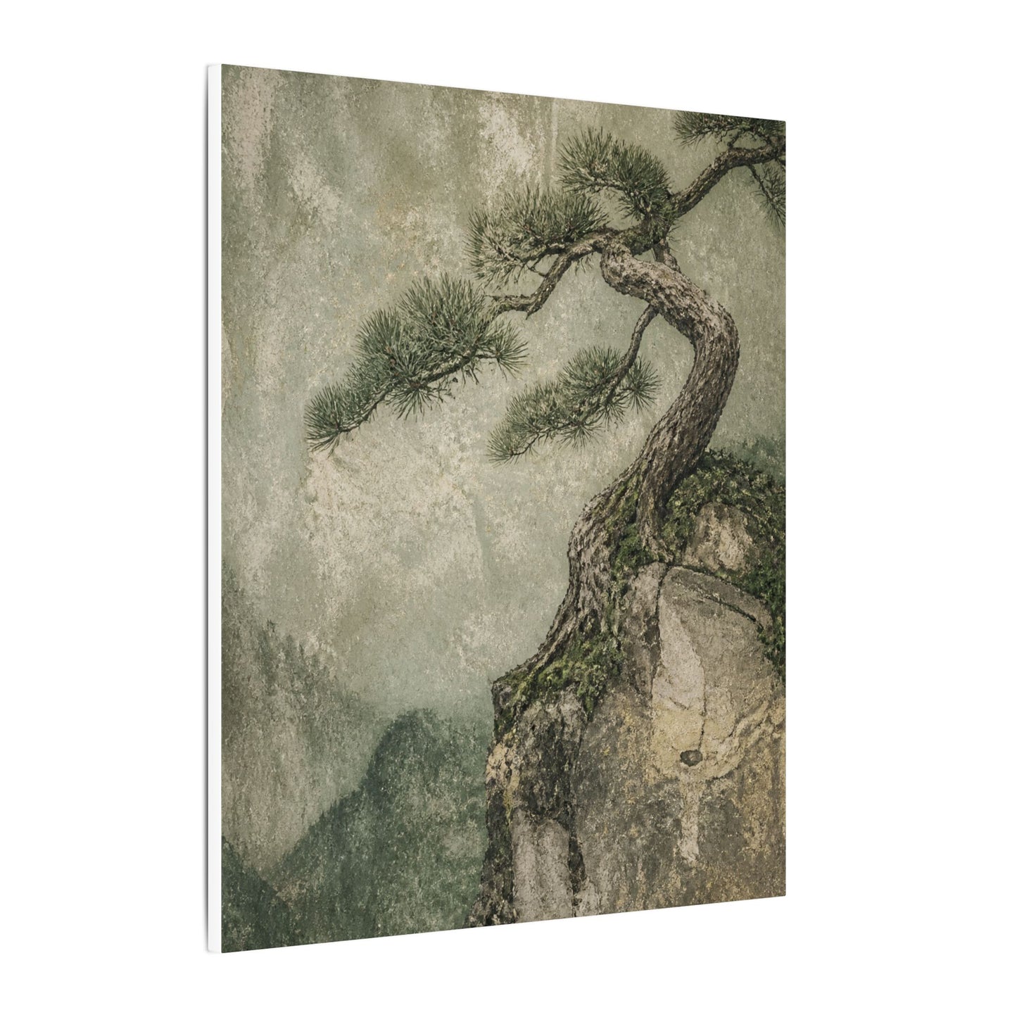 Fukinsei Pine Tree Canvas Art - Japandi Texture