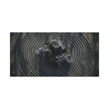 Moody Rock Garden Canvas Art - Dark Texture Dark Japandi