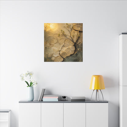 Cracked Earth Spring Canvas Art | Japandi Warm Design