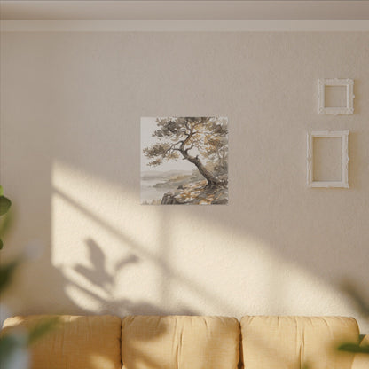 Pine Tree Watercolor Canvas Art | Elegant Japandi Art