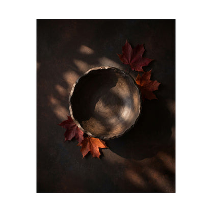Ceramic Bowl Wall Art Print | Autumn Dark Japandi Dark Texture Art
